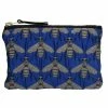 Mooch..... Jacquard Bee Coin Purse - Blue Let It Bee