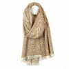 Mooch..... Rich Camel Reversible Jacquard Zebra Stripe Winter Scarf Scarves, Gloves & Headbands