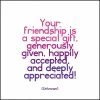 Mooch..... Greetings Cards Quotable Greetings Card - Your Friendship Is A Special Gift.....