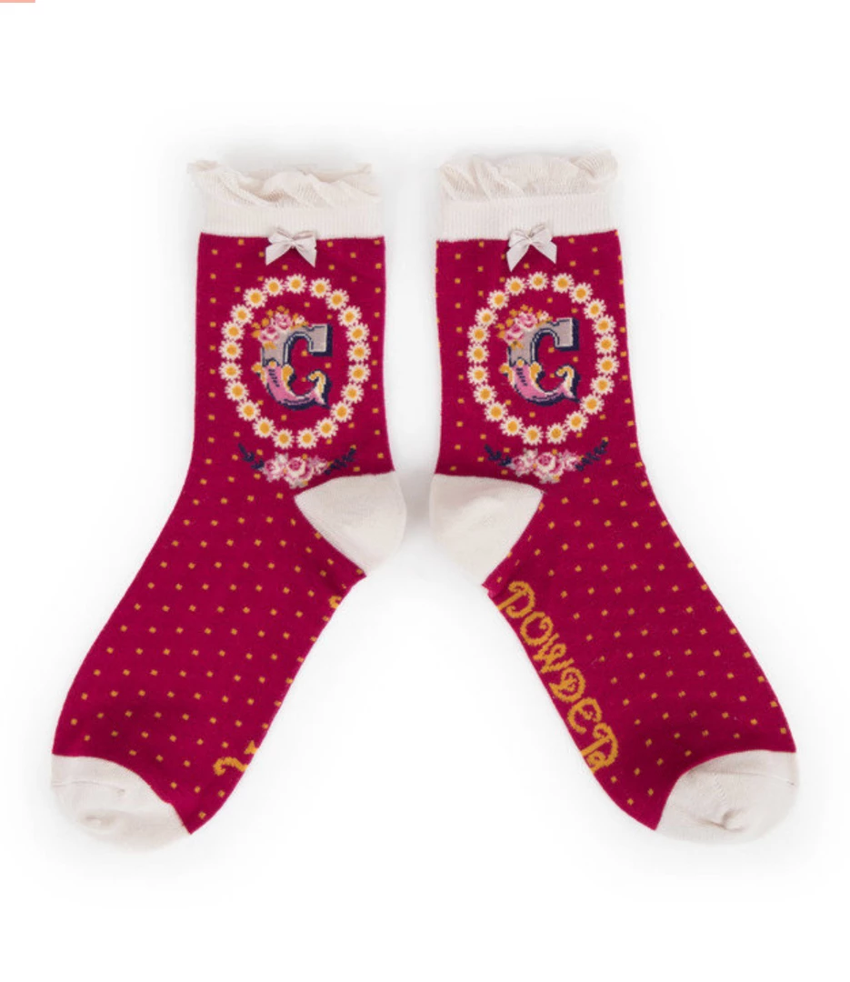 Mooch-andover Powder Monogram Socks C Mooch-andover Powder Monogram Socks C