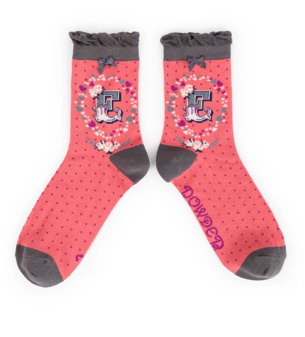 Mooch-andover Powder Monogram Socks E Mooch-andover Powder Monogram Socks E