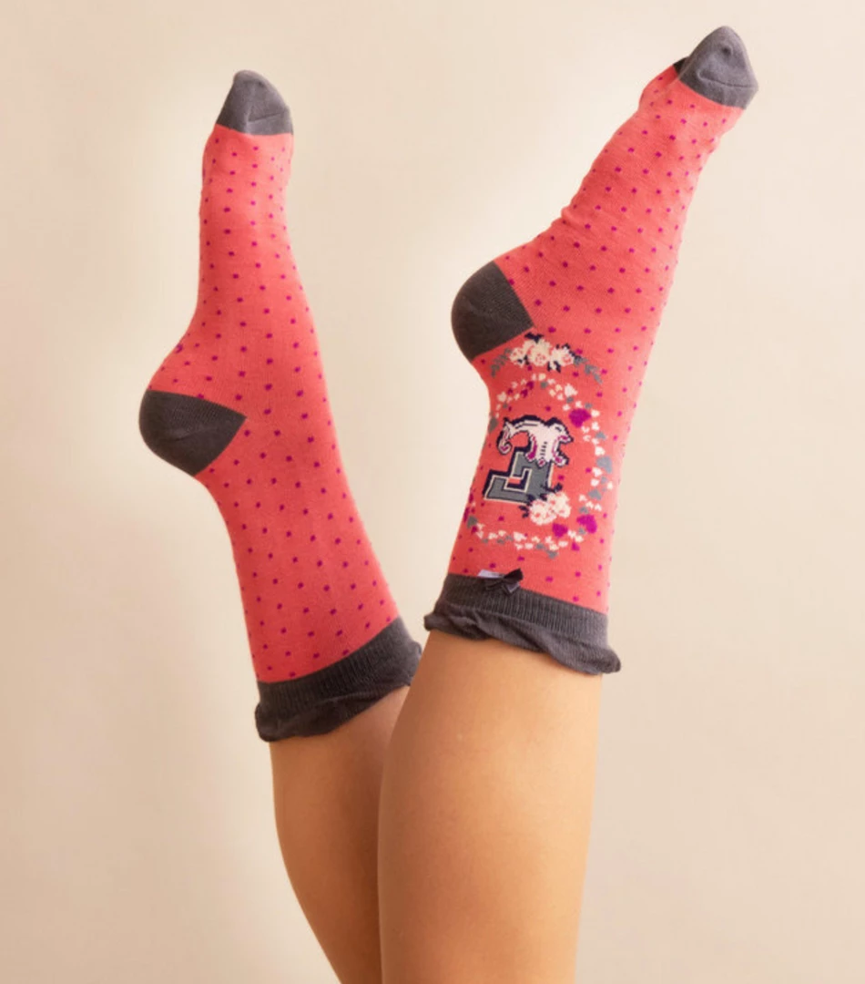 Mooch-andover Powder Monogram Socks E Mooch-andover Powder Monogram Socks E