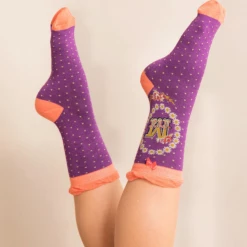 Mooch-andover Powder Monogram Socks M 3 Mooch-andover Powder Monogram Socks M