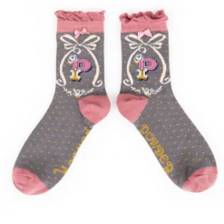 Mooch-andover Powder Monogram Socks P