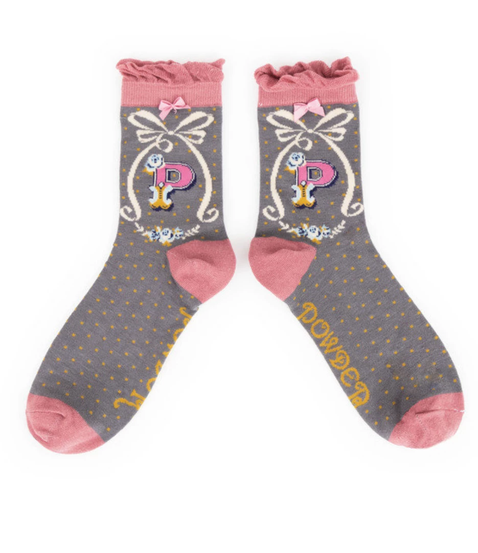 Mooch-andover Powder Monogram Socks P Mooch-andover Powder Monogram Socks P