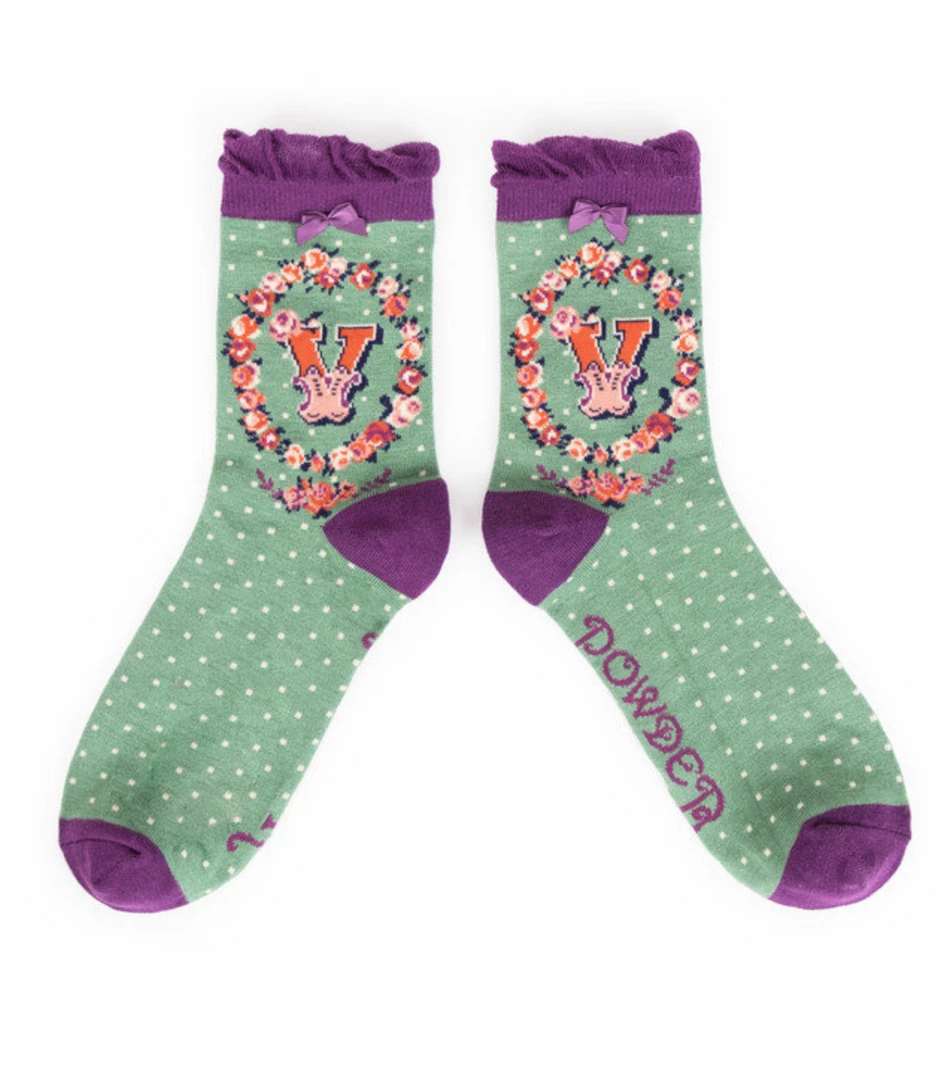 Mooch-andover Powder Monogram Socks V Mooch-andover Powder Monogram Socks V