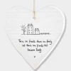 Mooch-andover East Of India Gifts East Of India Porcelain Hanging Heart - There Are Friends, There Are Family....