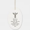 Mooch-andover East Of India Porcelain Oval Message Hanger - "Guardian Angel"