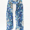 Mooch..... Blue Droplet Print Scarf Scarves, Gloves & Headbands