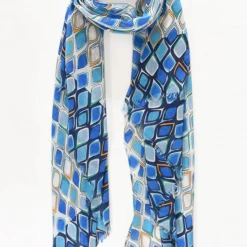 Mooch..... Blue Droplet Print Scarf Scarves, Gloves & Headbands
