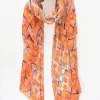 Mooch-andover Orange Droplet Print Scarf Scarves, Gloves & Headbands