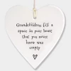 Mooch-andover East Of India Gifts East Of India Porcelain Hanging Heart - Grandchildren Fill A Space In Your Heart....