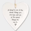 Mooch-andover East Of India Porcelain Hanging Heart - A Friend Is One Of The Nicest....