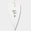 Mooch-andover East Of India Gifts East Of India Porcelain Long Hanging Heart - Love You.....