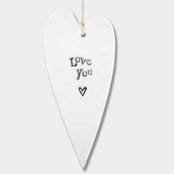 Mooch-andover East Of India Gifts East Of India Porcelain Long Hanging Heart - Love You.....