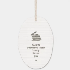 Mooch-andover East Of India Porcelain Oval Message Hanger - "Always Remember Some Bunny..." Baby Gifts