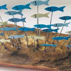 Mooch..... Nautical Gifts Shoeless Joe Seaside School Of Sardines On Driftwood
