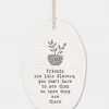Mooch-andover East Of India Gifts East Of India Porcelain Oval Message Hanger - "Friends Are Like Flowers...."