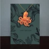 Mooch..... New Arrivals Greetings Card & Wooden Necklace - Octopus