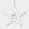 Mooch-andover East Of India Porcelain Hanging Star - When It Rains Look For Rainbows....