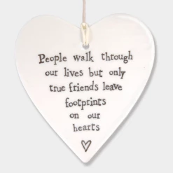 Mooch-andover East Of India Gifts East Of India Porcelain Hanging Heart - People Walk Through Our Lives....