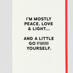 Mooch..... Greetings Card Holy Flaps ‘I'm Mostly Peace, Love & Light....." Greetings Cards