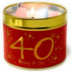 Mooch-andover Lily Flame Happy 40th Birthday Candle Tin New Arrivals