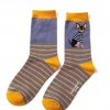 Mooch-andover Miss Sparrow Bamboo Ladies Socks - Chihuahua Stripes Blue