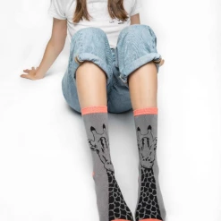 Mooch-andover Miss Sparrow Bamboo Ladies Socks - Giraffe Grey