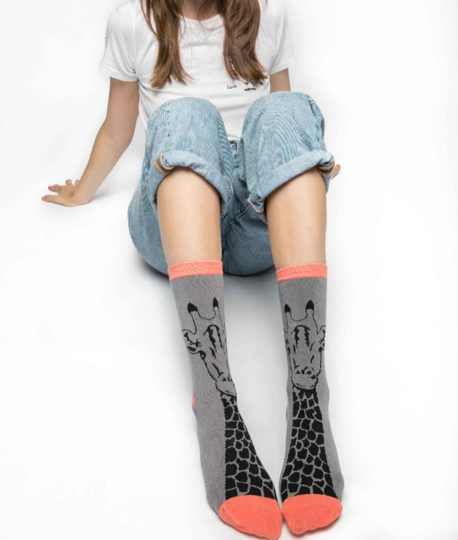 Mooch-andover Miss Sparrow Bamboo Ladies Socks - Giraffe Grey Mooch-andover Miss Sparrow Bamboo Ladies Socks - Giraffe Grey