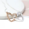 Mooch..... Peace Of Mind Silver Plated Linked Hearts Necklace