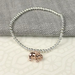 Mooch..... Gifts For Teachers Peace Of Mind Silver Plated Elasticated Elephant Bracelet