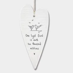 Mooch-andover East Of India Porcelain Long Hanging Heart - One Loyal Friend....