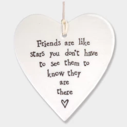 Mooch-andover East Of India Gifts East Of India Porcelain Hanging Heart - Friends Are Like Stars...