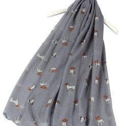 Mooch-andover Scarves, Gloves & Headbands Jack Russell Dog Scarf - Grey
