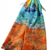 Mooch-andover Impressionist Oil Painting Sunset Silk Scarf Scarves, Gloves & Headbands