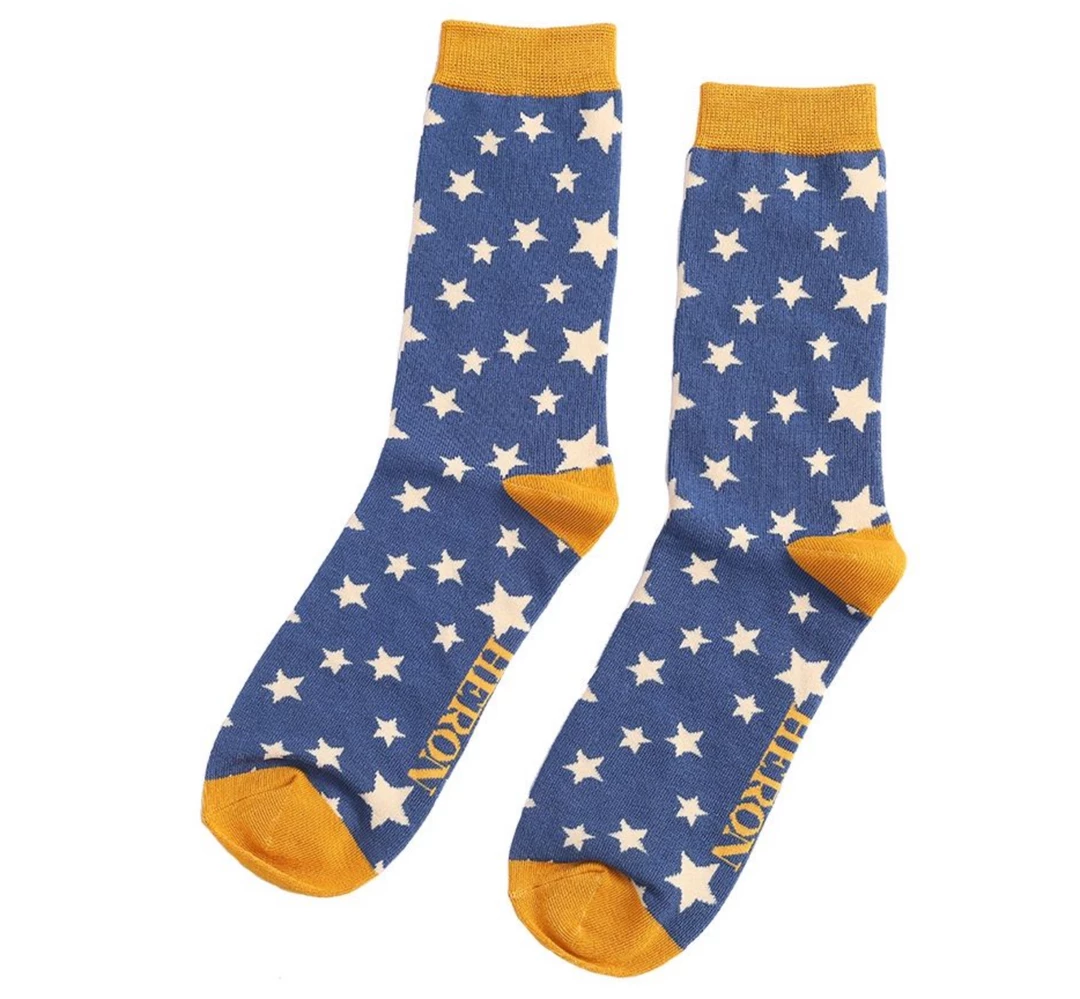 Mooch-andover Gifts For Teachers Mr Heron Bamboo Mens Socks - Stars Navy Mooch-andover Gifts For Teachers Mr Heron Bamboo Mens Socks - Stars Navy