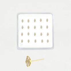 Mooch..... Gold Plated Nose Stud With Marquis Gem Jewellery