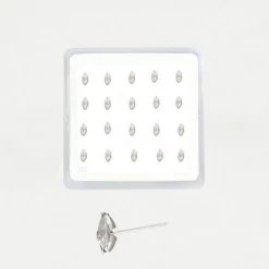 Mooch..... Jewellery Sterling Silver Nose Stud With Marquis Gem