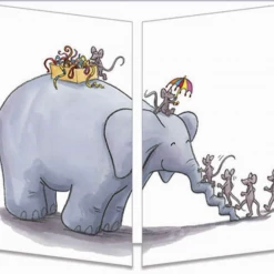 Mooch..... Sophie Turrel Folding Greetings Card - Elephant Swing CT311 Greetings Cards