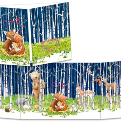 Mooch..... Sophie Turrel Folding Greetings Card - Foxes In Forest "Hello Baby" CT314 Greetings Cards