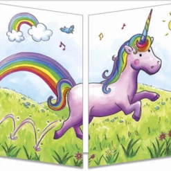 Mooch..... Sophie Turrel Folding Greetings Card - Rainbow Unicorn CT299 Greetings Cards