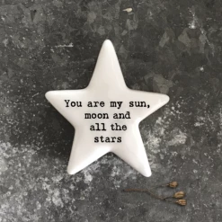 Mooch-andover East Of India Porcelain Star Token-You Are My Sun, Moon & All The Stars