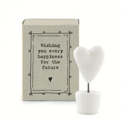 Mooch..... East Of India Matchbox Heart - "Happy Future"