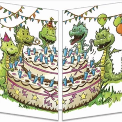 Mooch..... Sophie Turrel Folding Greetings Card - Dragon Party CT265 Greetings Cards