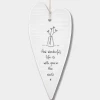 Mooch-andover East Of India Porcelain Long Hanging Heart - How Wonderful Life Is With You..... East Of India Gifts
