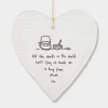 Mooch-andover East Of India Porcelain Hanging Heart - All The Words In The World.... New Arrivals