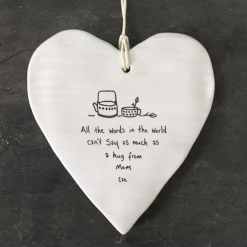 Mooch-andover East Of India Porcelain Hanging Heart - All The Words In The World.... New Arrivals