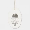Mooch-andover Baby Gifts East Of India Porcelain Oval Message Hanger - "Life Isn't About Waiting For The Storm To Pass...."