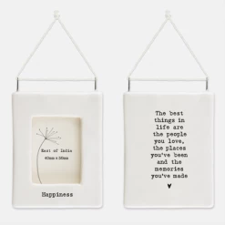Mooch-andover East Of India Porcelain Mini Hanging Frame - 'Happiness'